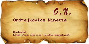 Ondrejkovics Ninetta névjegykártya